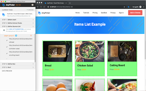 AnyPicker – A.I. powered No Code Web Scraper
