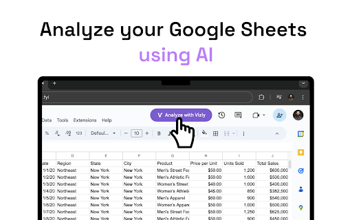Vizly – Analyze Google Sheets with AI