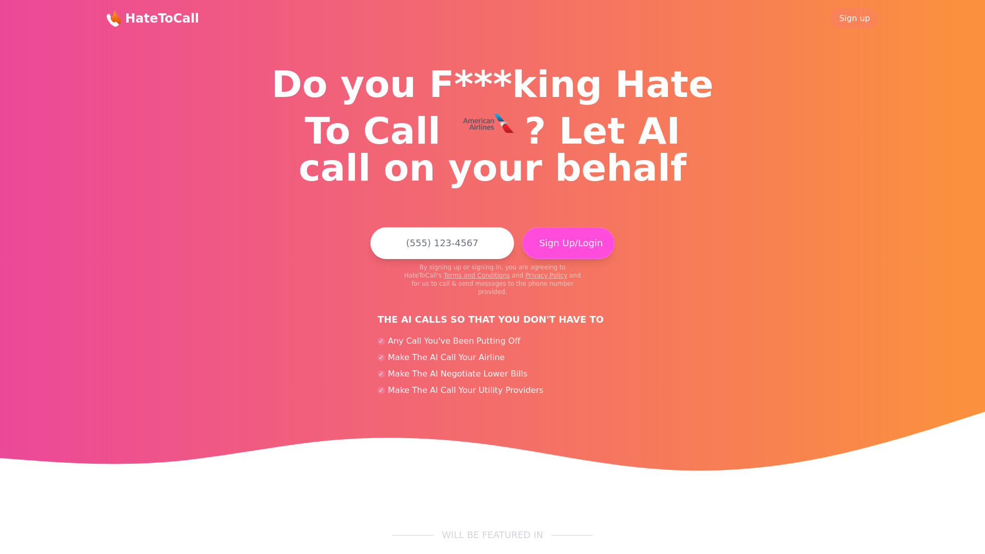 HateToCall.com