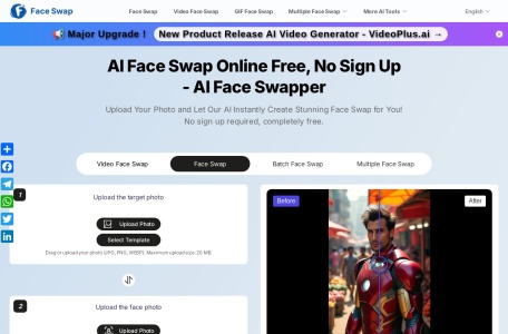 Free AI Face Swap(No sign up,no fee)