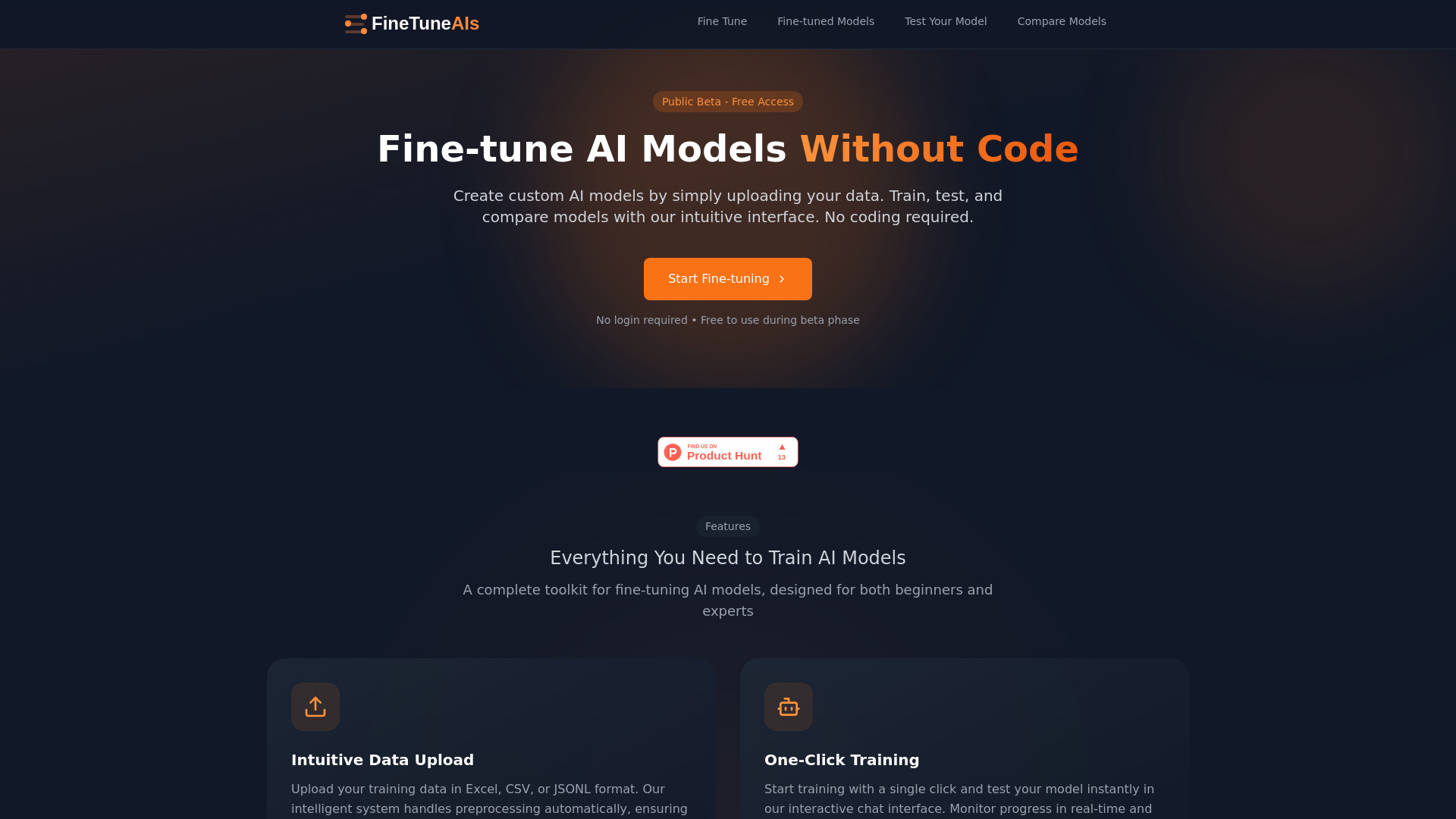 FineTune AIs – Without code