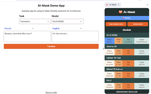 AI-Mask – In-browser inference