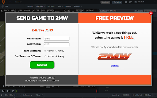 2 Minute Warning – Hudl Extension
