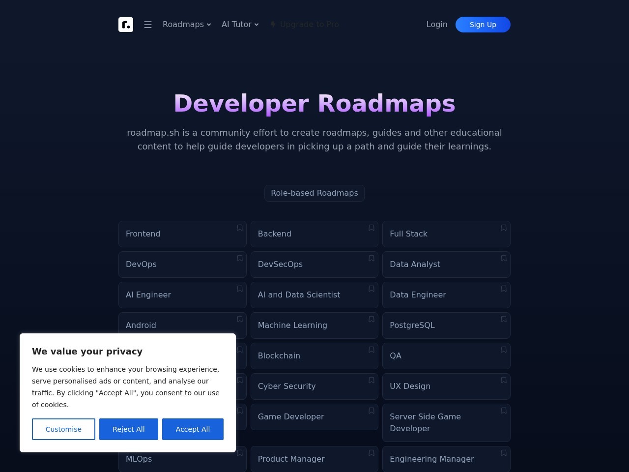 roadmap.sh官网