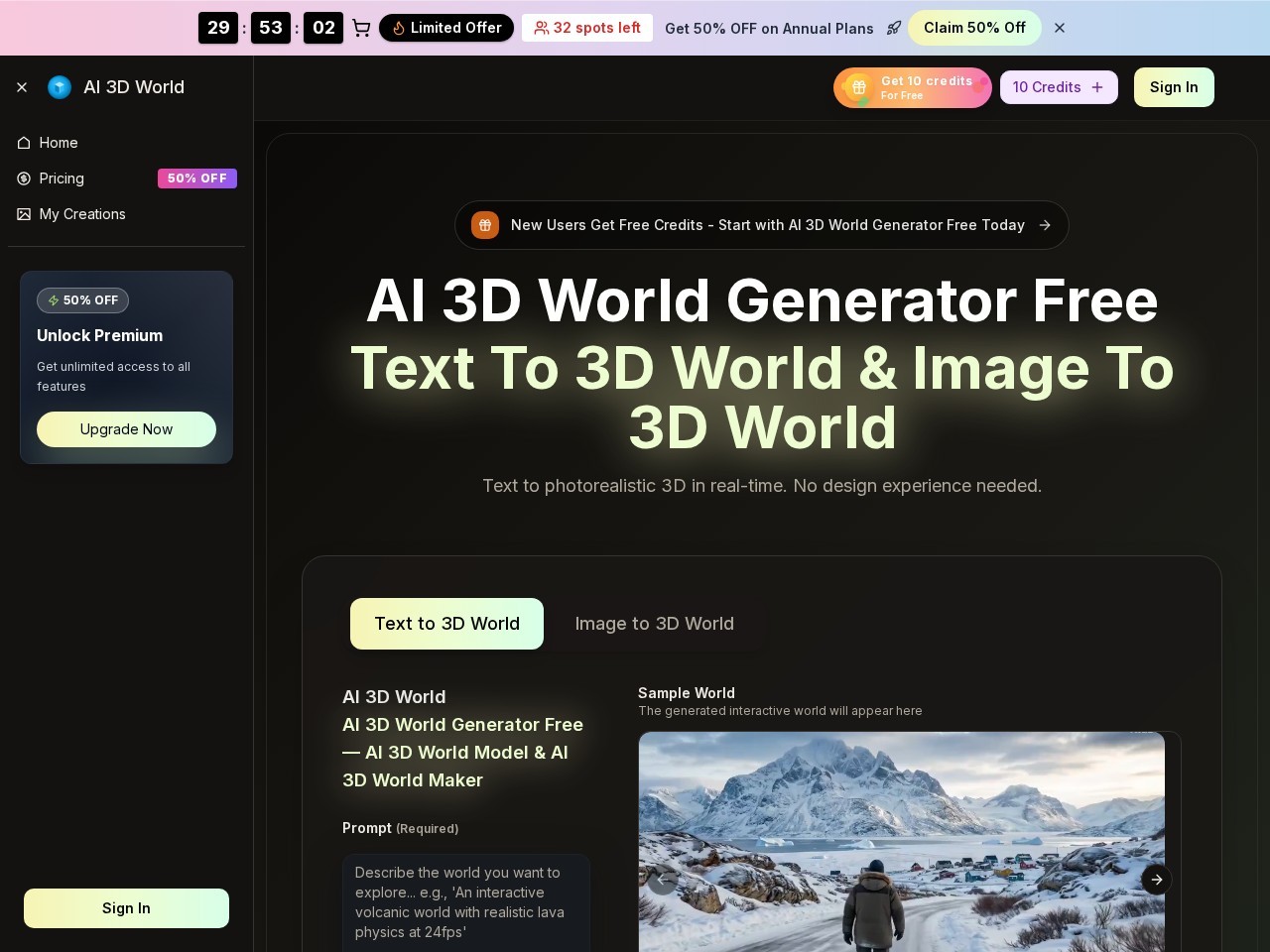 AI 3D World官网