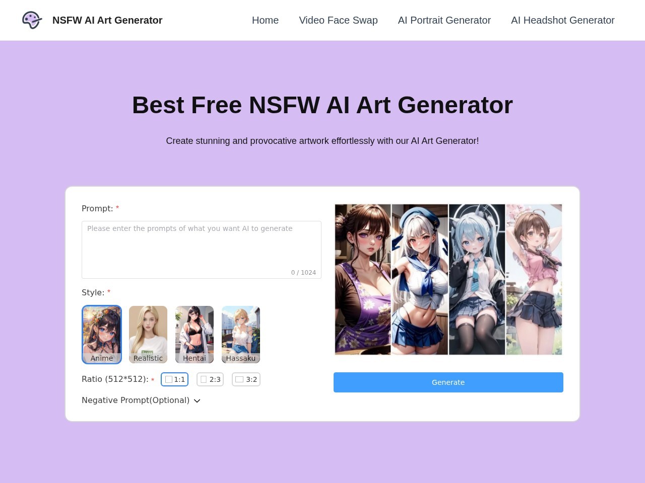 NSFW AI Art Generator官网
