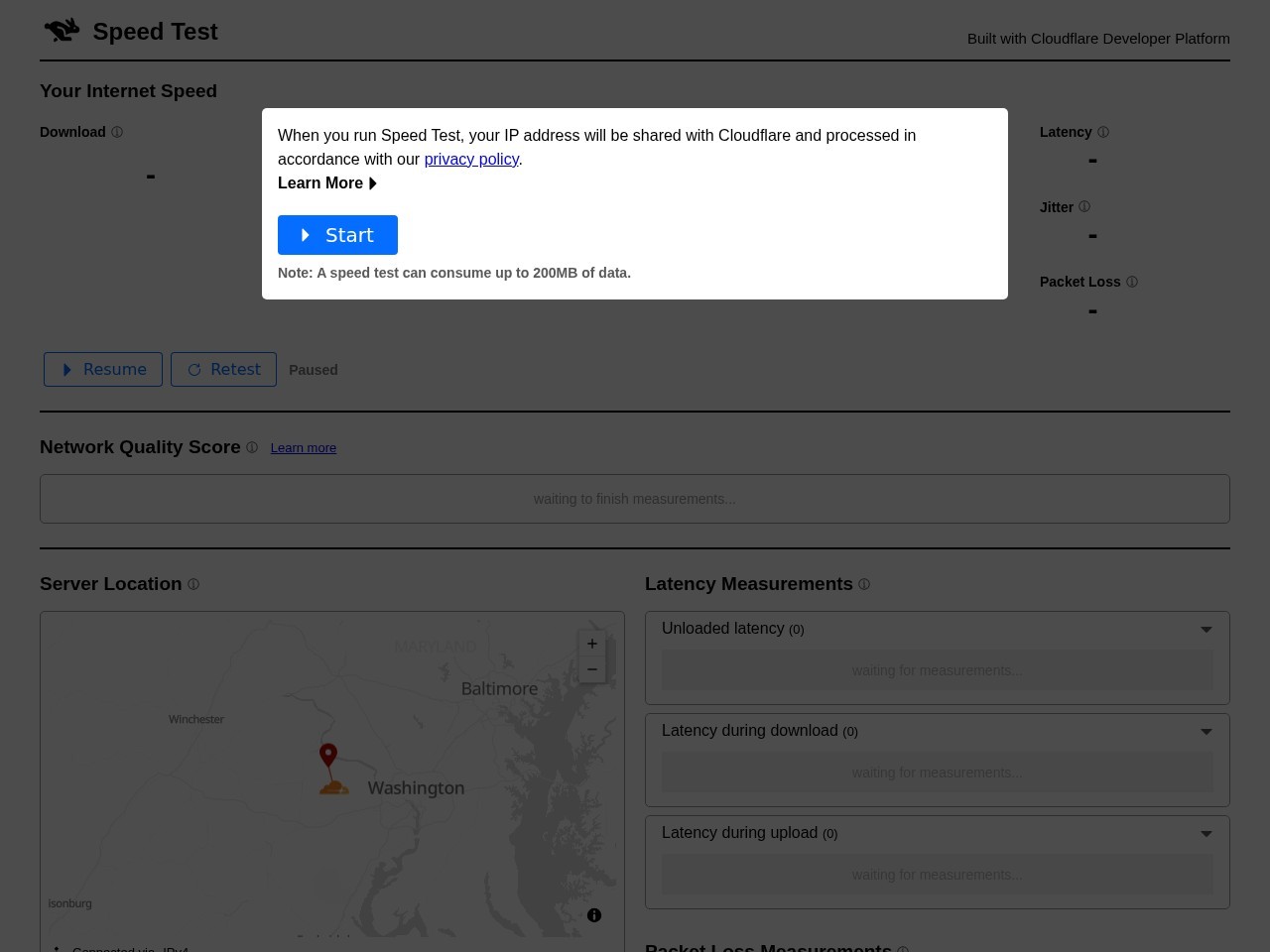 Cloudflare Speed Test官网