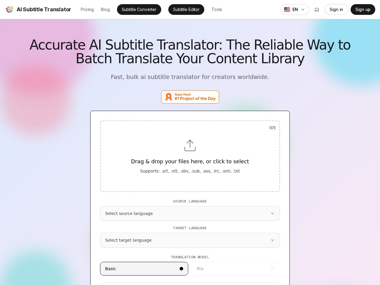 AI Subtitle Translator字幕翻译官网
