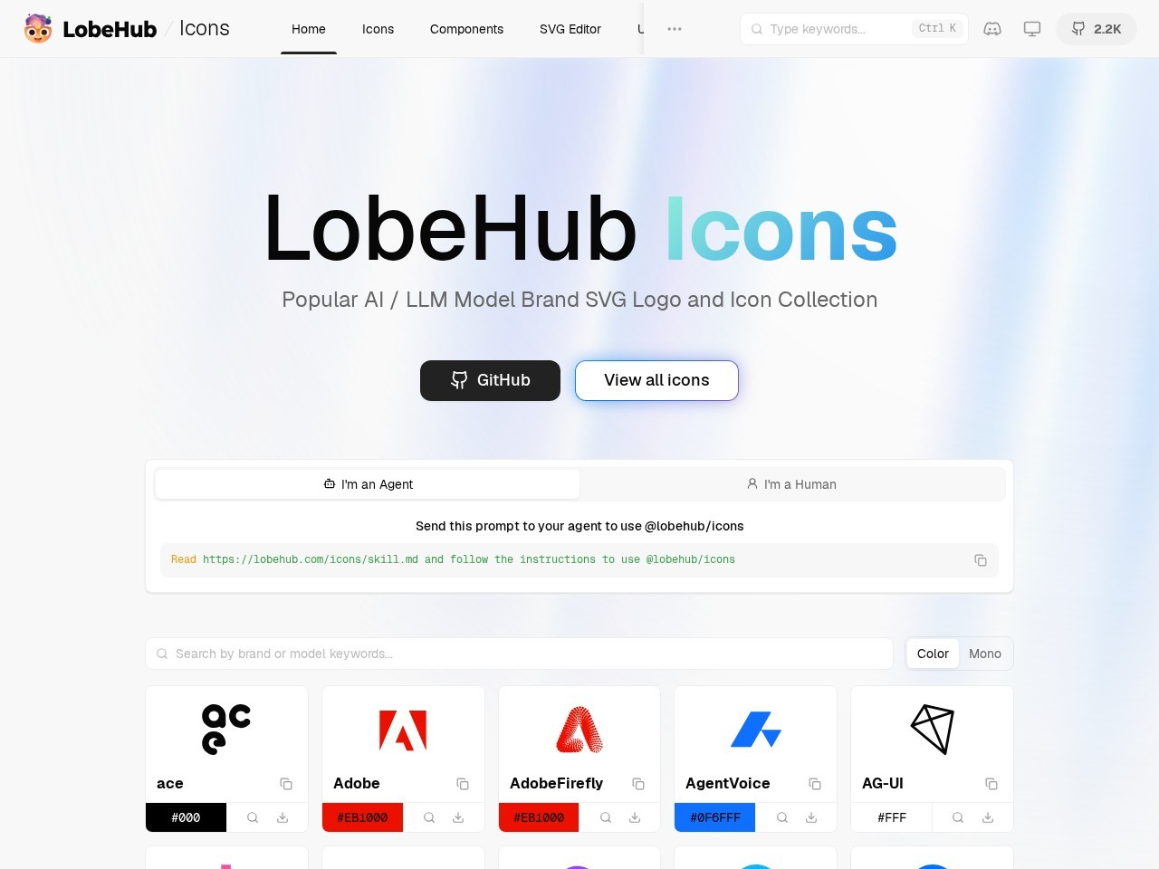 LobeHub Icons官网