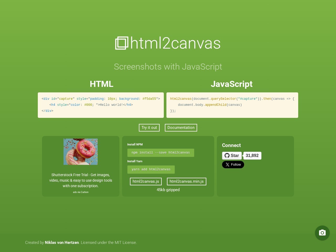 html2canvas官网