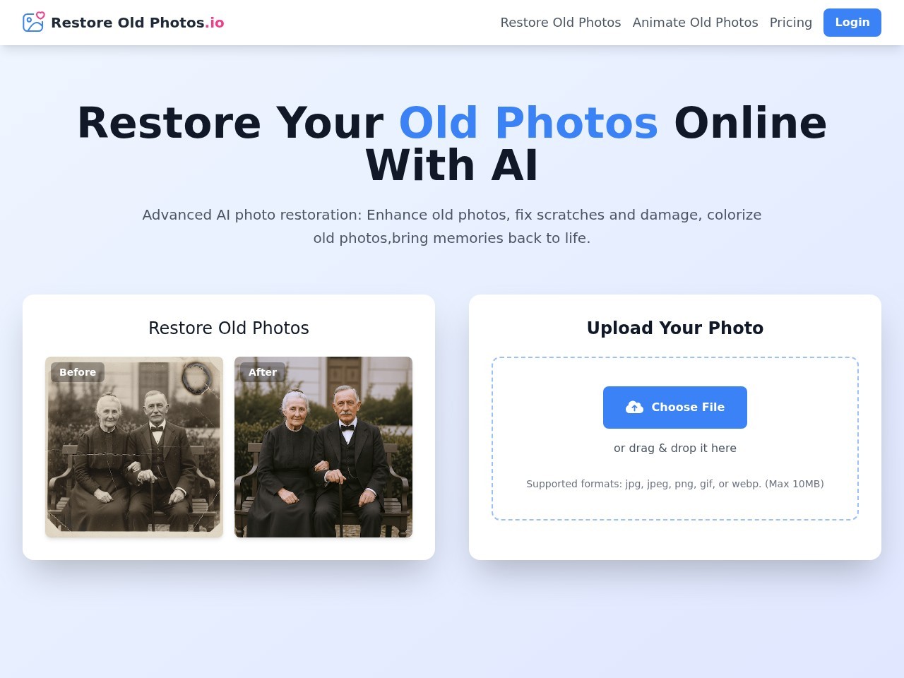 Restore Old Photos.io官网
