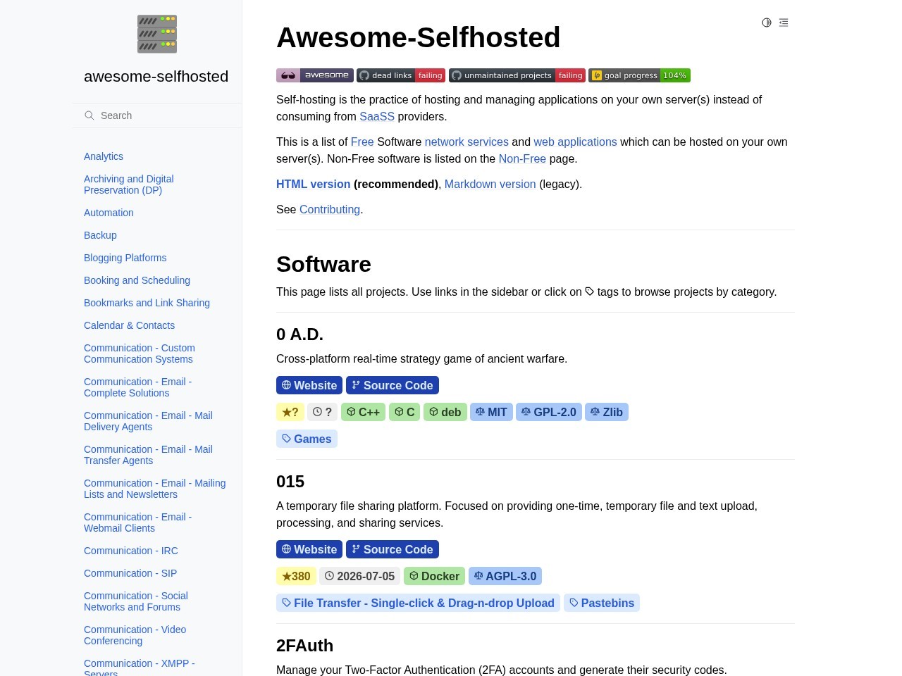 awesome-selfhosted官网